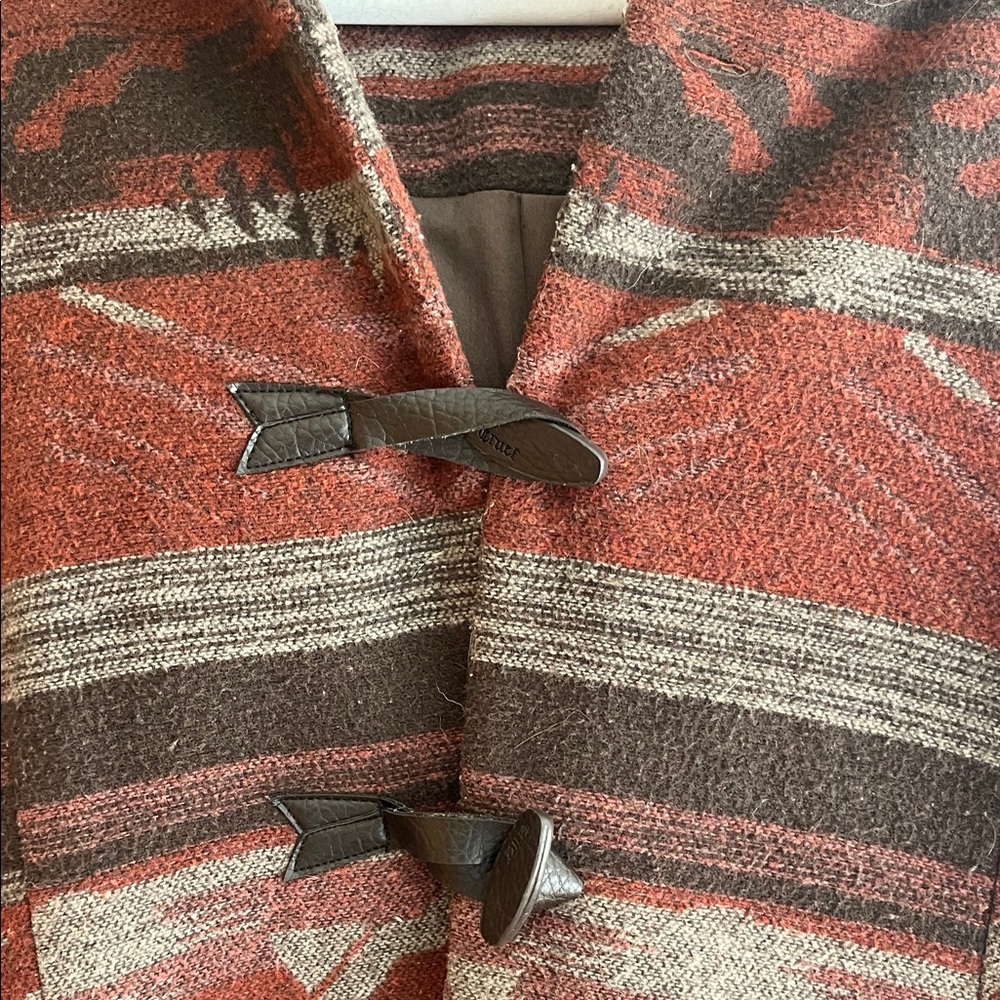 Red And Brown Patterned Winter Jacket - image 3